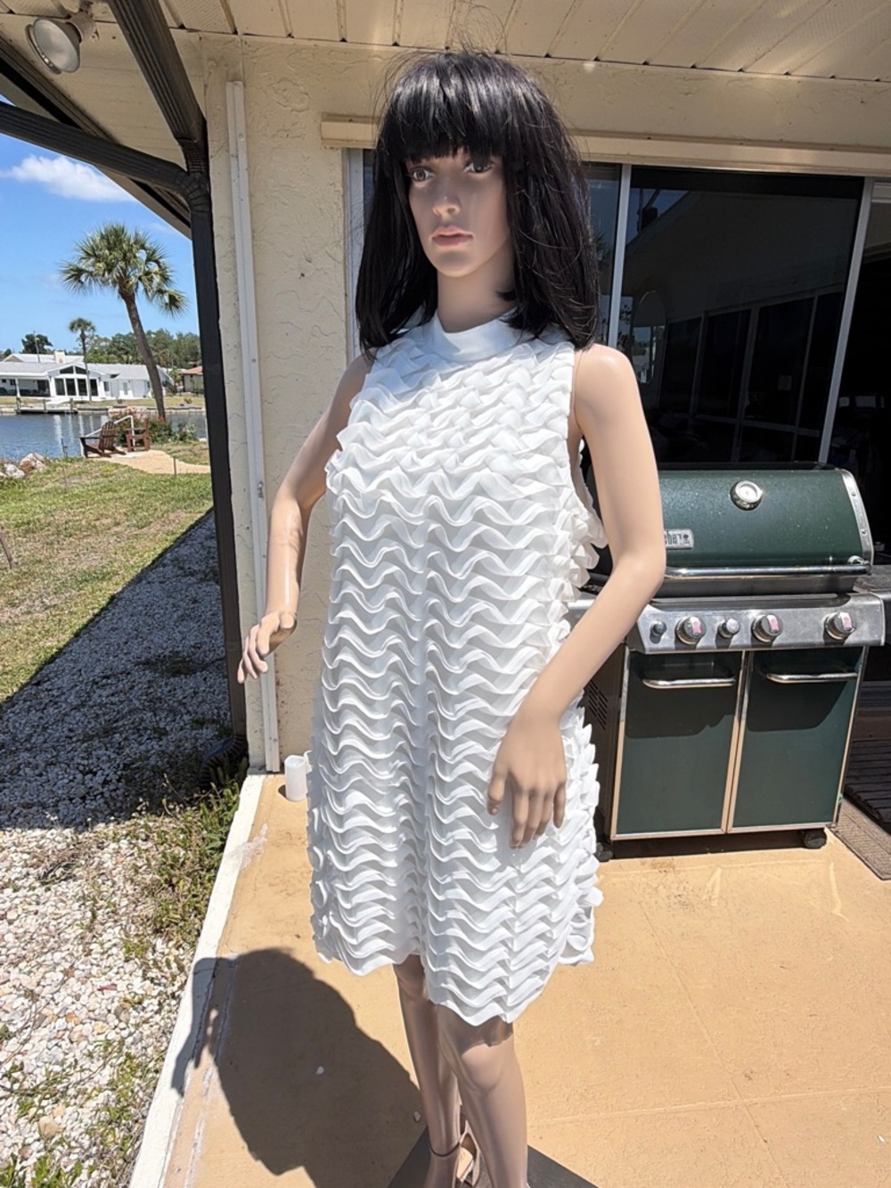 Ted Baker London White Ruffle Mini Dress